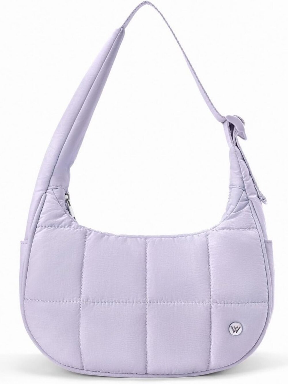 Small Puffer Crescent Bag Nylon Shoulder Bag for Women